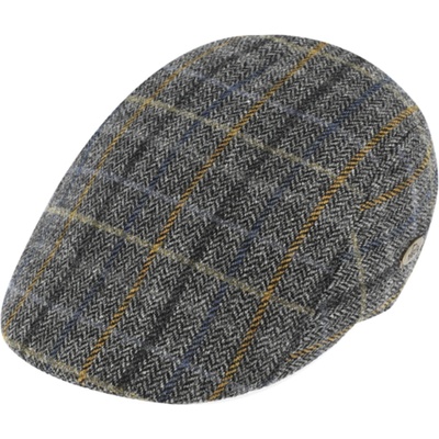 Fiebig Headwear since 1903 pánská kostkovaná šedá vlněná bekovka Fiebig Vlna merino