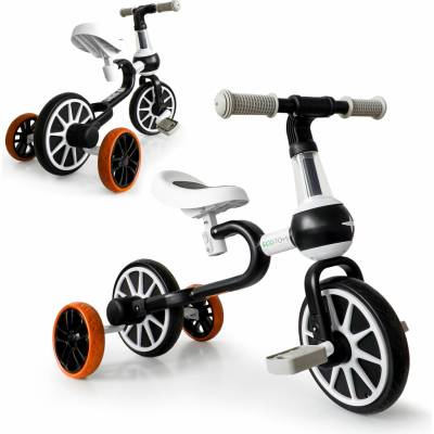 ECOTOYS Odrážedlo s pedály a postranními kolečky černé