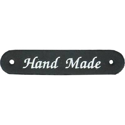 Pro Háčkování Hand Made, oválná koženková cedulka černá