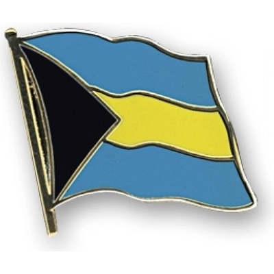 Odznak (pins) 20mm vlajka Bahamy - farebný