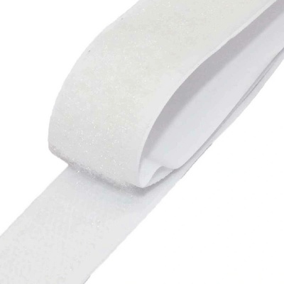 Pásek na suchý zip s lepidlem Bílý délka 25 cm, šířka 100 mm