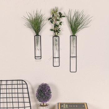 Asir К-кт 3x Декорация на стена за цветя 20/25/30 см черен (AS1959)