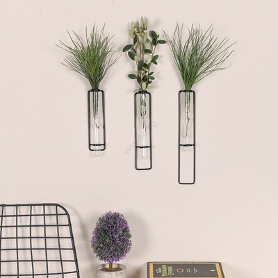 Asir К-кт 3x Декорация на стена за цветя 20/25/30 см черен (AS1959)