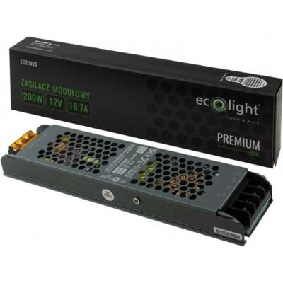 Modulárny napájací zdroj pre LED pásy SLIM 200W 12V 1,66A IP20 PREMIUM Ecolight
