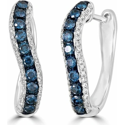 Eppi Kruhové náušnice s modrými a bielymi diamantmi Zaid E36464