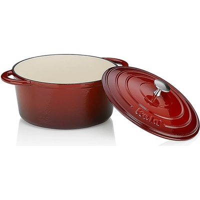 Kela 24 см червена чугунена тенджера с капак KELA от серия Calido