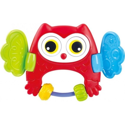 Teddies Chrastítko Sova Peekaboo plast v krabici 15x18x4cm