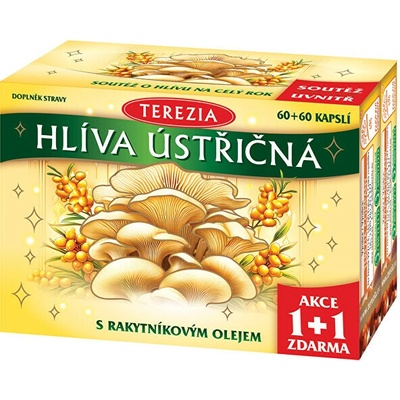 Terezia Company Hlíva ústřičná s rakytníkovým olejem 60 + 60 kapsúl