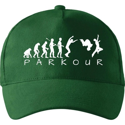 Parkour evolúcia so zahnutým šiltom a mosaznou sponou Fľaškovozelená
