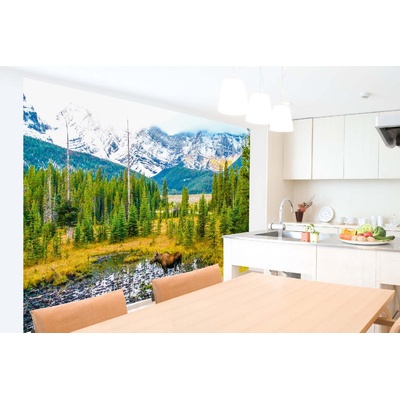 DIMEX ART Самозалепваща се флизелинова фототапета лос на поляна 375 x 250 см