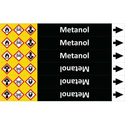 Grafiko | Metanol - dle ISO 20560 - Materiál fólie s ochrannou laminací, Rozměr aršík 6 ks 26x250 mm