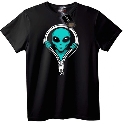 NOONEBRAND Тениска Извънземен Цип - 2XL, Black