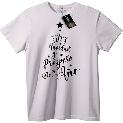 NOONEBRAND Тениска Весела Коледа с мир - 2XL, White