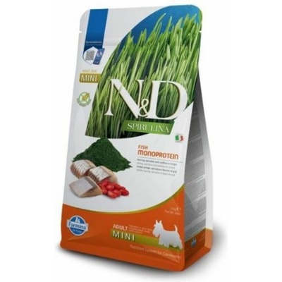 N&d dog grain free spirulina herring & wolfberry adult mini - пълноценна храна, за пораснали кучета от дребни породи, над 1 година, с херинга, спирулина и годжи бери - 2 кг, pnd0200008