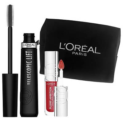 L'Oréal Комплект - Спирала за мигли Telescopic Lift, 9.9 ml + Олио за устни, 380 Rouge In Love, 5 ml