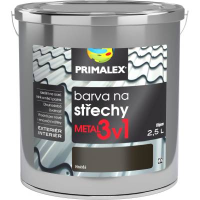 Primalex Metal 3v1 Farba na strechy 2,5L metal hnedá