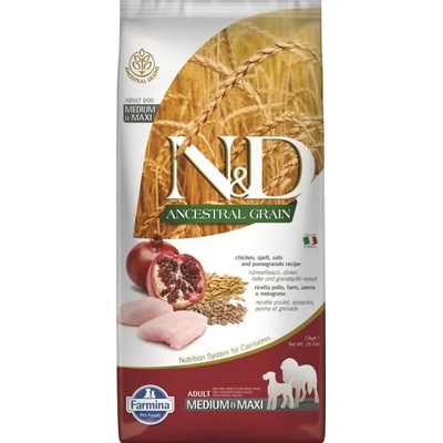 N&D Ancestral Grain Adult Medium Maxi Chicken & Pomegranate 12 kg