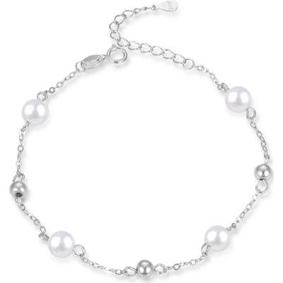 AGATO Stříbrný náramek s perlami AGB759/21P