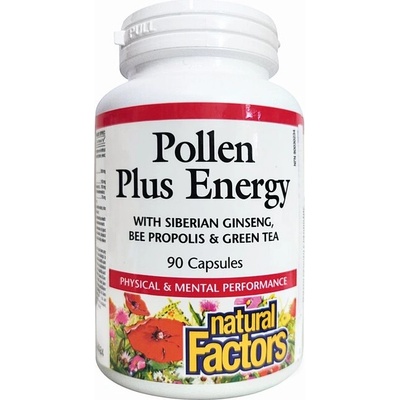 Natural Factors Пчелен прашец с Прополис, Сибирски женшен и Зелен чай 90 капсули | Natural Factors (3140 NF)
