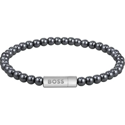 Hugo Boss Pánský korálkový náramek s hematitem Sphere 1580790 19 cm