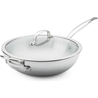 GreenPan Nerezová wok panvica Premiere Pro so sklenenou pokrievkou, Ø 30 cm / 4,74 l CC010245-001