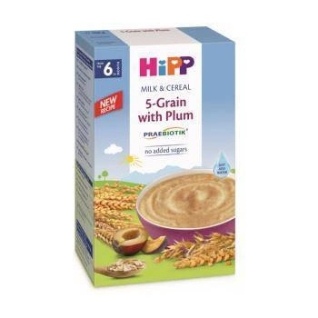 HiPP Млечна каша 5, Зърна със сливи hipp, 6+ месеца, 250гр