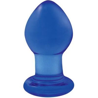 NS Novelties Стъклено дилдо Butt Plug "SPIRES BLUE" 7 см