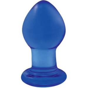 NS Novelties Стъклено дилдо Butt Plug "SPIRES BLUE" 7 см