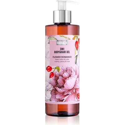 BIOBAZA 3in1 Body&Hair gél Flower Romance šampón kondicionér a sprchový gél 3 v 1 400 ml