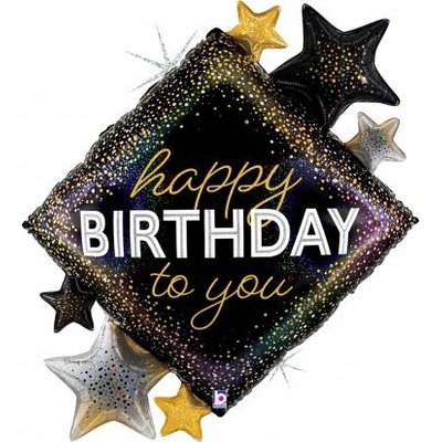 GRABO fóliový balónek Čtverec lesklé HB černé 38" 97cm nafukovací