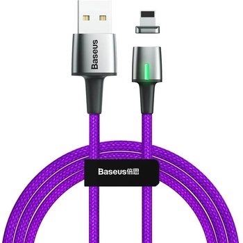 Baseus Кабел с магнитен конектор за Apple продукти с Lightning порт (200 см) - Baseus Zinc Magnetic USB Lightning Cable (CALXC-B05) (лилав) (CALXC-B05)