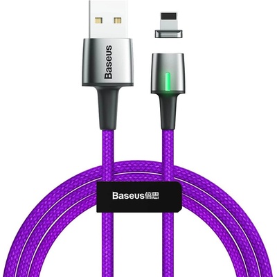 Baseus Кабел с магнитен конектор за Apple продукти с Lightning порт (200 см) - Baseus Zinc Magnetic USB Lightning Cable (CALXC-B05) (лилав) (CALXC-B05)