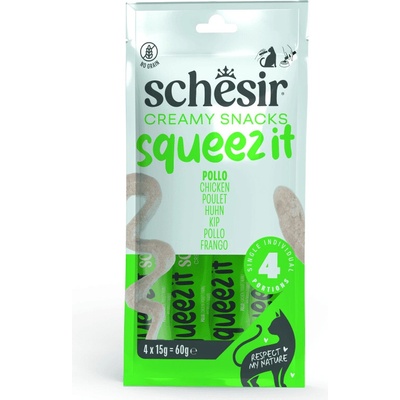 Schesir Squeez It Kuře 4x 15 g