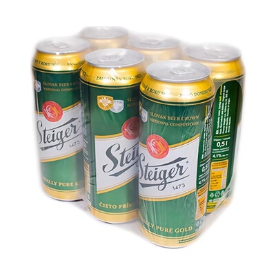 Steiger pivo 10° 6 x 0,5 l (plech)