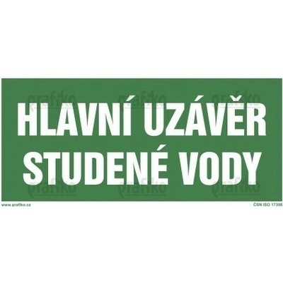 Grafiko | Hlavní uzávěr studené vody - Materiál Samolepící PVC folie, Rozměr 200x100mm