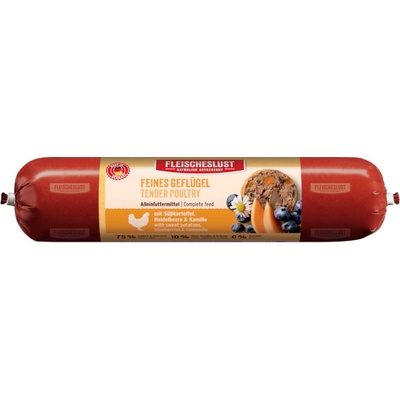 Fleischeslust Classic jemná hydina so sladkými zemiakmi, s čučoriedkami a harmančekom 16 x 400 g
