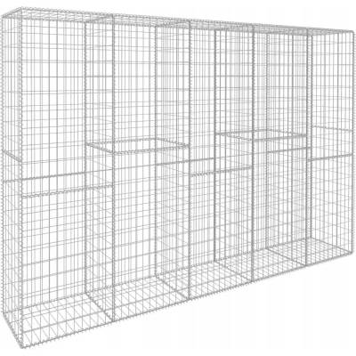 vidaXL Gabionová zeď s víkem pozinkovaná ocel 300 x 50 x 200 cm