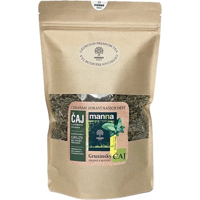 Plody Gruzie MANNA gruzínsky Zelený čaj s mätou sypaný 210 g