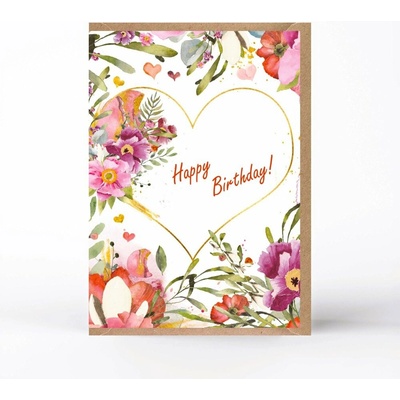20295 PŘÁNÍ S OBÁLKOU - Růže ze srdce / Happy Birthday!