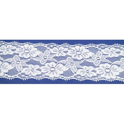 Elastická čipka - biela - šířka 6,5 cm