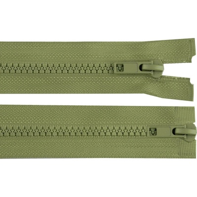 Zip kostěný No 5 dělitelný 2 jezdce / dvoucestný 100 cm bundový Varianta: 263 zelená khaki, Balení: 1 ks