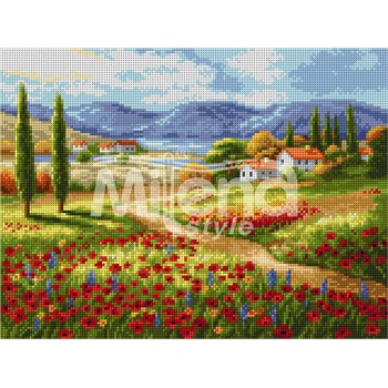 Milena Style Лято край езерото - гоблен със схема конци dmc 1: 4