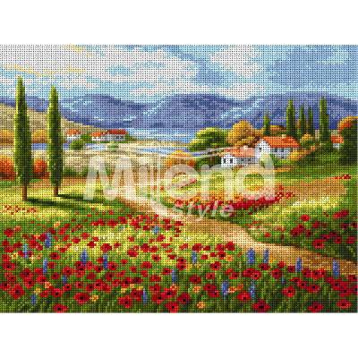 Milena Style Лято край езерото - гоблен със схема конци dmc 1: 4