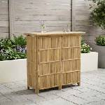 vidaXL Външна бар маса Естествен 115 x 55 x 105 см Бамбук (42028066)