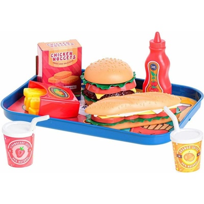 Mikrotrading Fast food set s podnosem 26 × 19 cm, 26 ks v sáčku