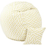 PUFRELAX Комплект Барбарон и декоративна възглавница, 450л. Matusalem, Zappity Yellow, Перящ се калъф, Подходящ за деца, Пълнеж с микс от мемори пяна и дунапрен, Гама Premium (PUF-M-MP-PT-ZAY) - topmarket