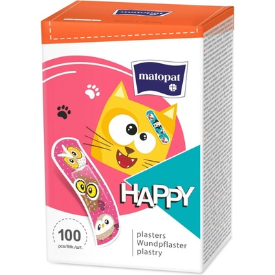 Matopat Matopat HAPPY Detské náplasti s obrázkom 100 ks