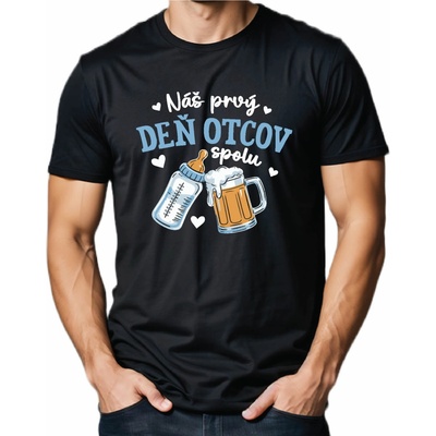 Fajntričko tričko Náš prvý Deň otcov spolu čierna