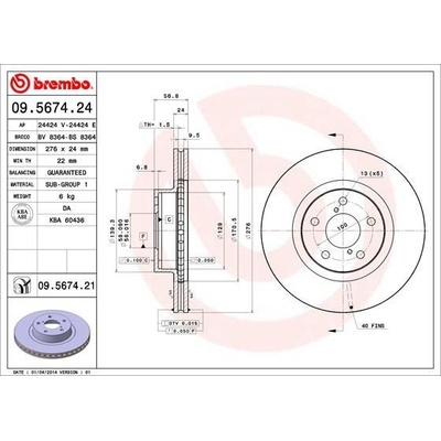 Brzdový kotouč BREMBO 09.5674.21 | Zboží Auto