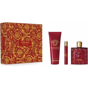 Versace Eros Flame Подаръчен комплект за мъже Размер EDP 100 ml + EDP 10 ml + 150 ml душ гел